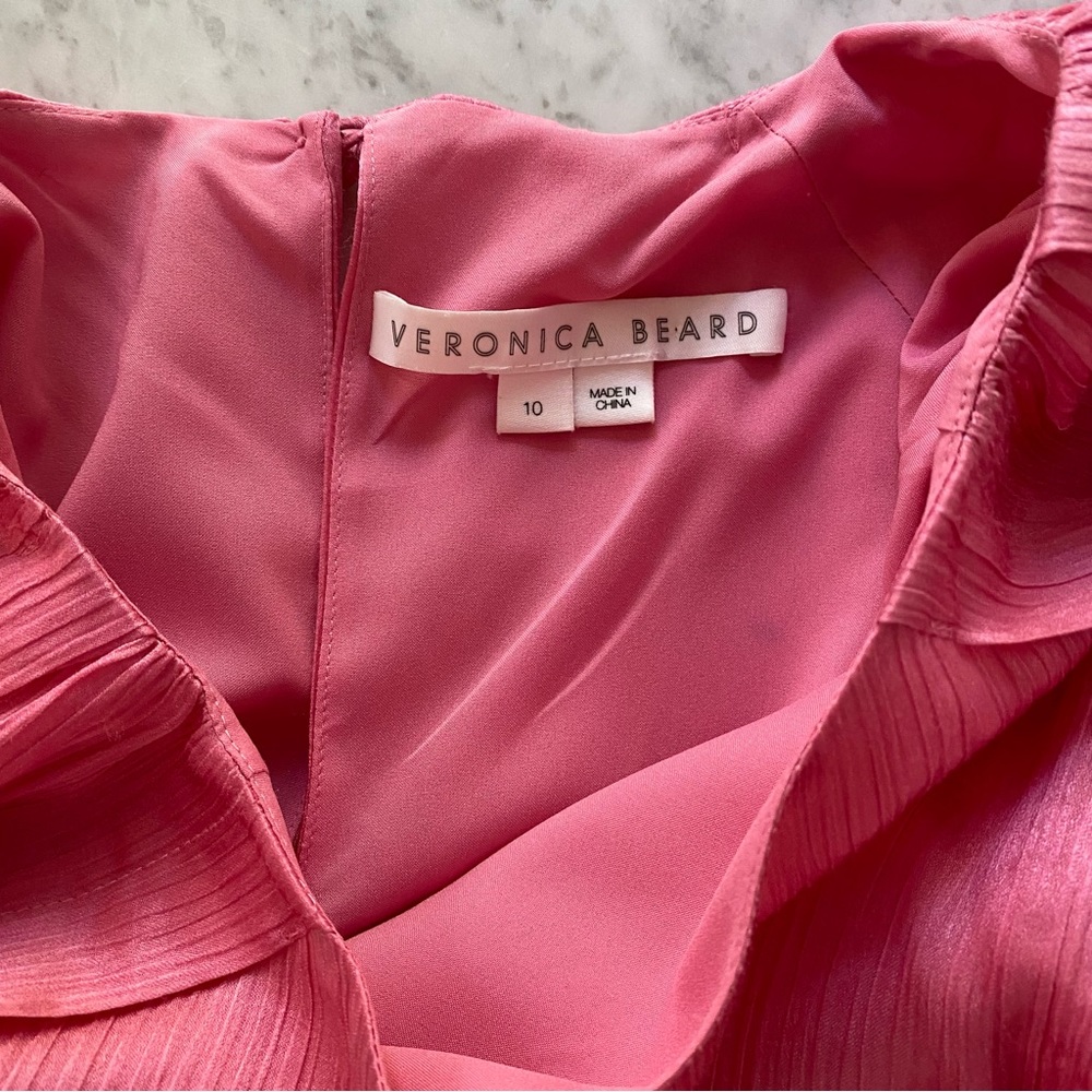 Veronica Beard Pink Charmeuse Gracelynn Dress - Picture 9 of 10
